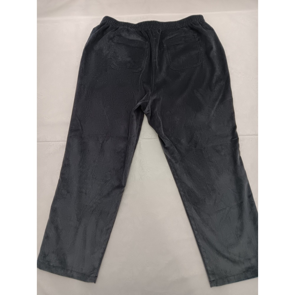ALLISON DALEY PLUS Corduroy Pants Charcoal Gray Elastic Waist Pockets Women 18WS